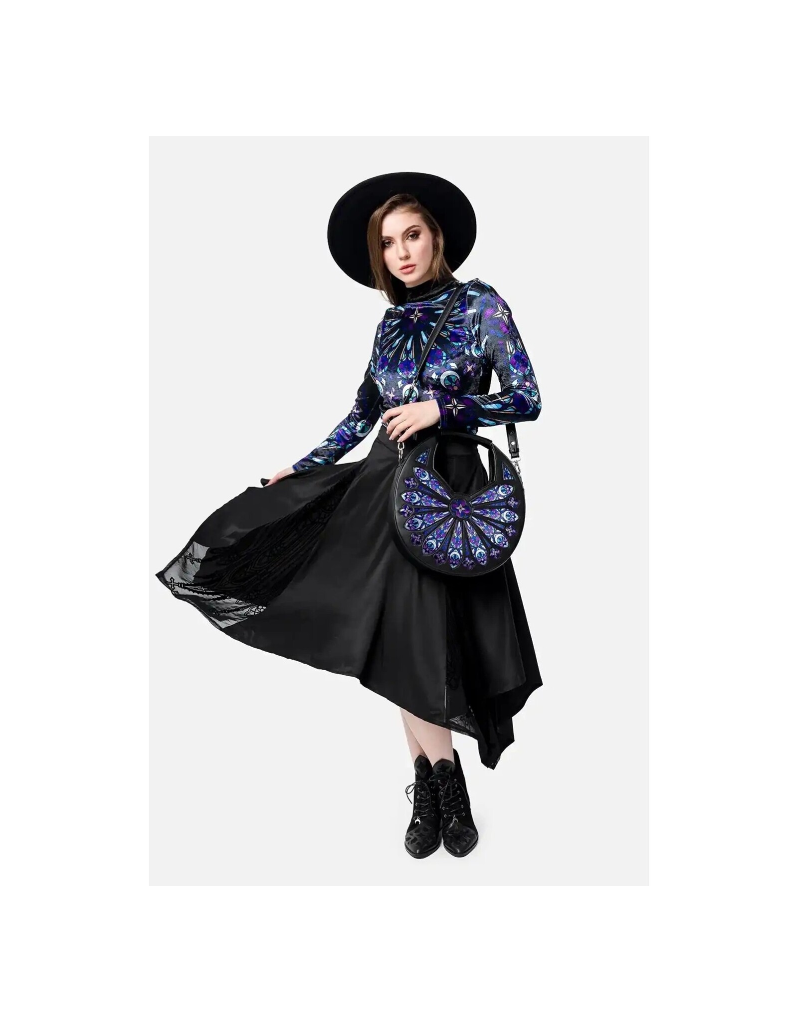 Restyle Gothic Tassen Steampunk Tassen - Sacred Rose schoudertas Roosvenster Kathedraal - Restyle