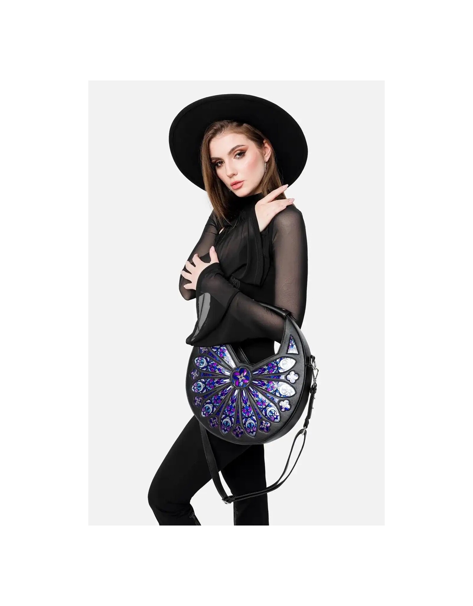 Restyle Gothic Tassen Steampunk Tassen - Sacred Rose schoudertas Roosvenster Kathedraal - Restyle