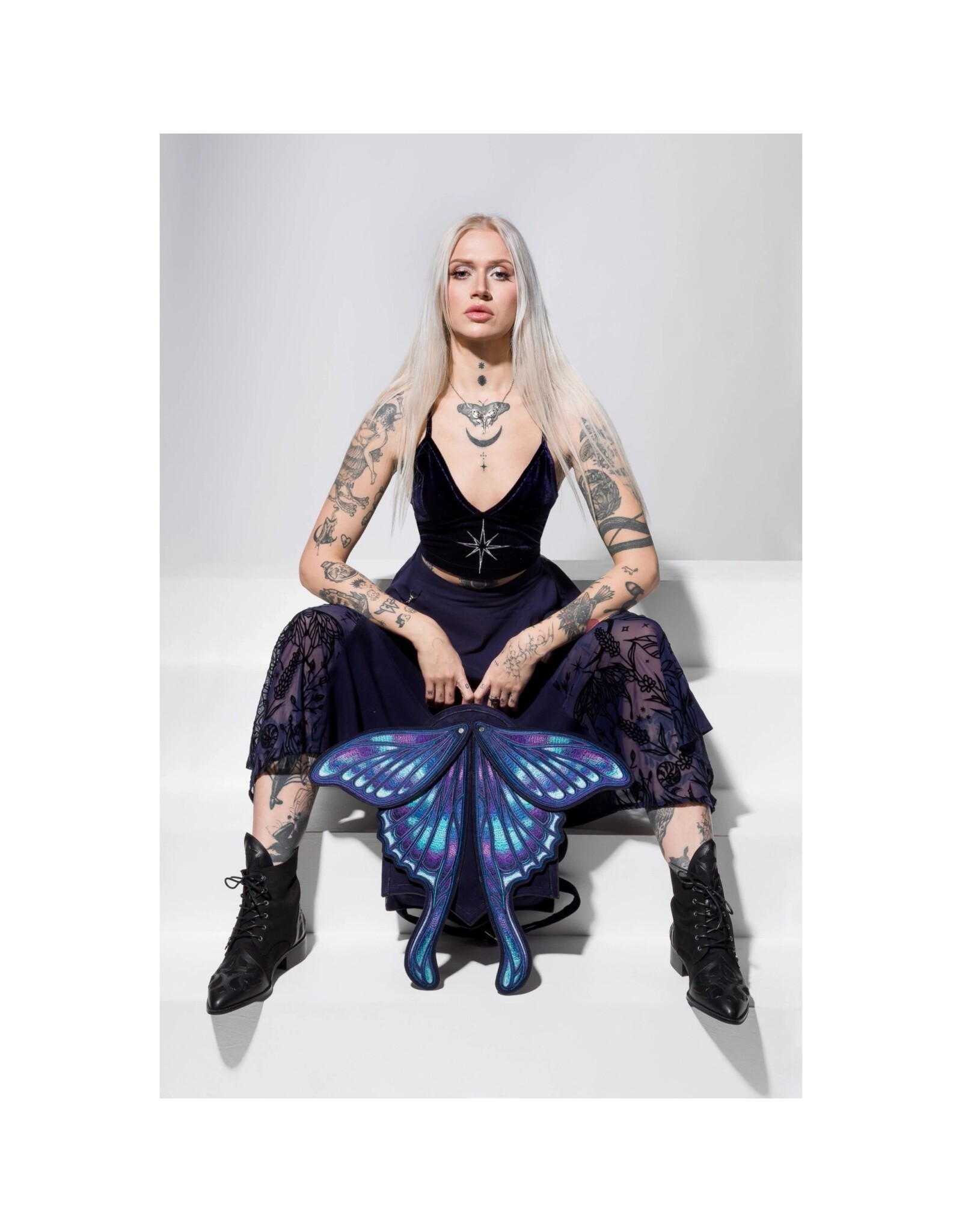 Restyle Fantasy tassen en portemonnees - Sapphire Mot Rugzak met bewegende vleugels - Restyle