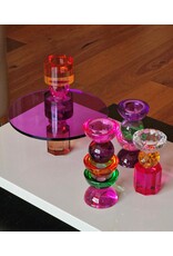 Diga Colmore Giftware & Lifestyle -  Plateau op Voet Kristalglas Paars-Oranje