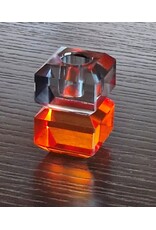 Diga Colmore Giftware & Lifestyle -   Candle holder Crystal Glass orange-smokey black 6cm