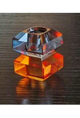 Diga Colmore Giftware & Lifestyle -   Candle holder Crystal Glass orange-smokey black 6cm