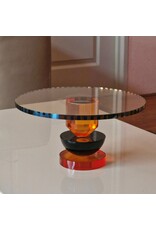 Diga Colmore Giftware & Lifestyle - Plateau op Voet Kristalglas Oranje-Zwart