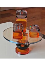 Diga Colmore Giftware & Lifestyle - Plateau op Voet Kristalglas Oranje-Zwart