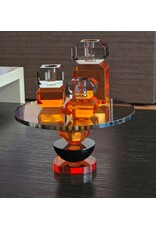 Diga Colmore Giftware & Lifestyle - Plateau op Voet Kristalglas Oranje-Zwart