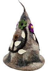 Trukado Miscellaneous - Felt pointed hat Flowers Fantasy Taupe