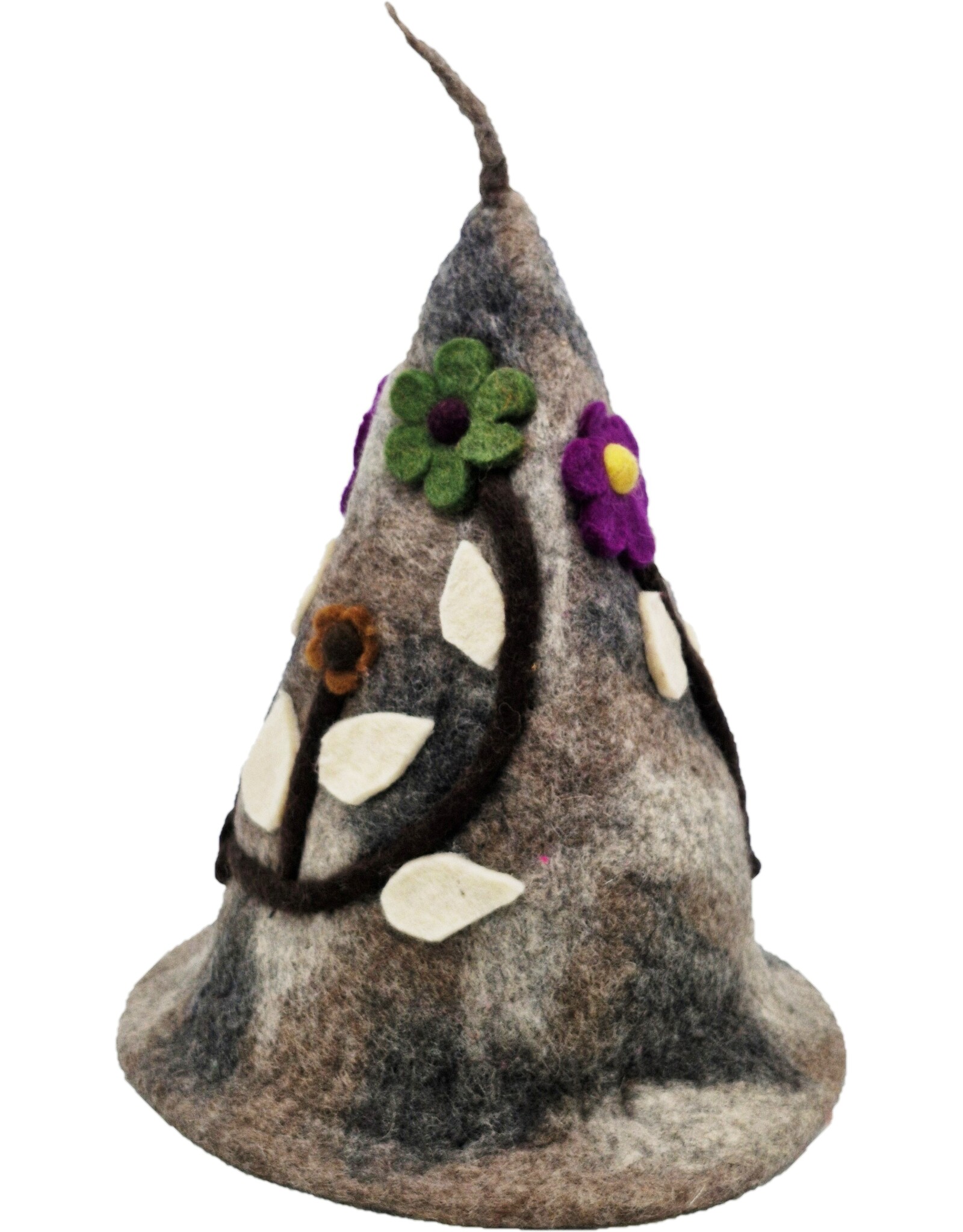 Trukado Miscellaneous - Vilten punthoed Bloemen Fantasie Taupe