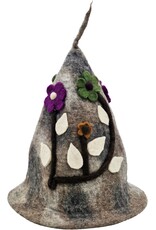 Trukado Miscellaneous - Vilten punthoed Bloemen Fantasie Taupe