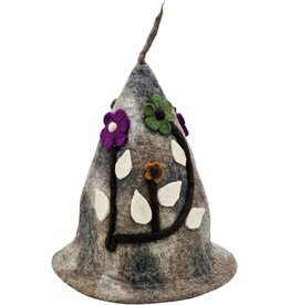 Trukado Vilten punthoed Bloemen Fantasie Taupe