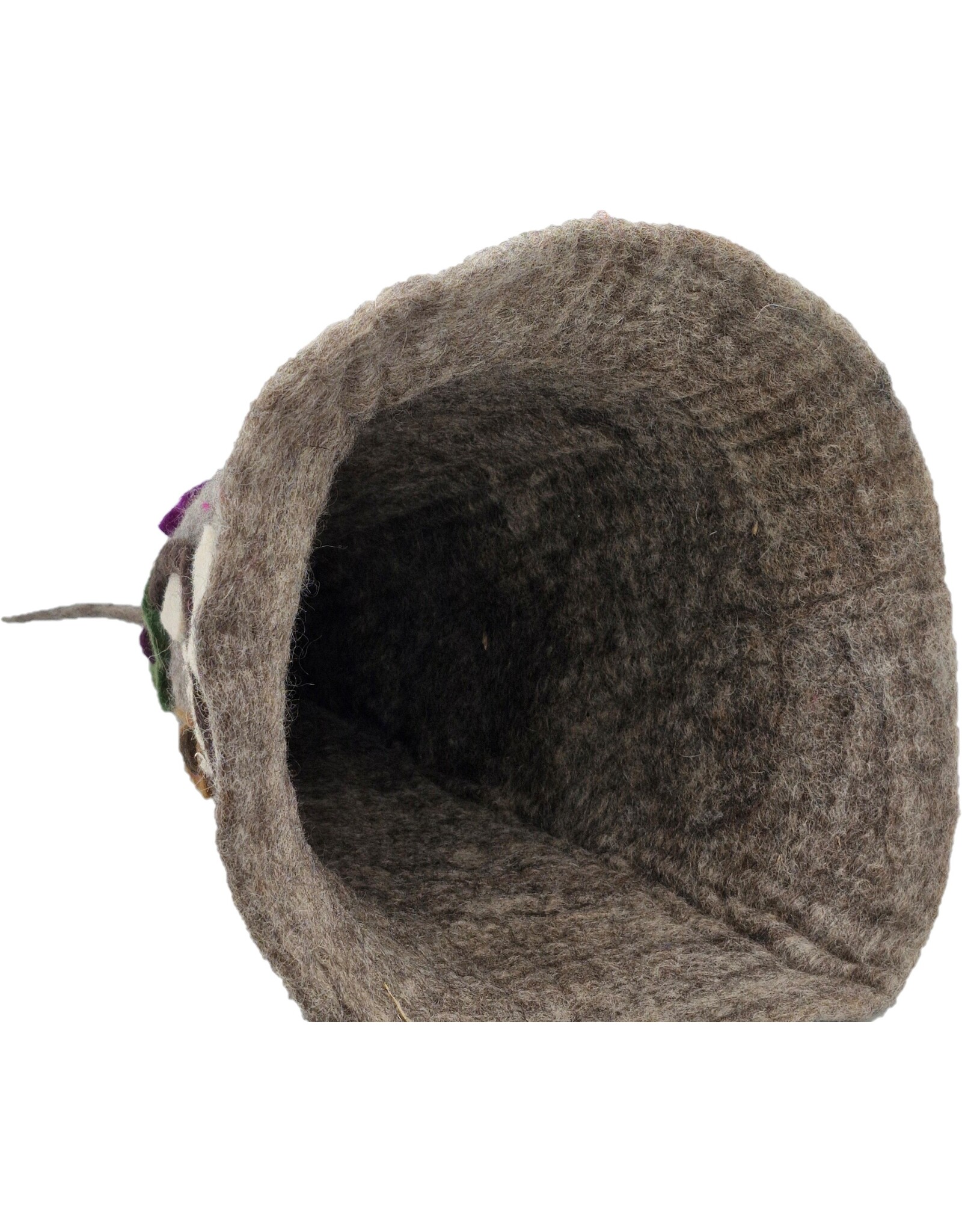 Trukado Miscellaneous - Vilten punthoed Bloemen Fantasie Taupe