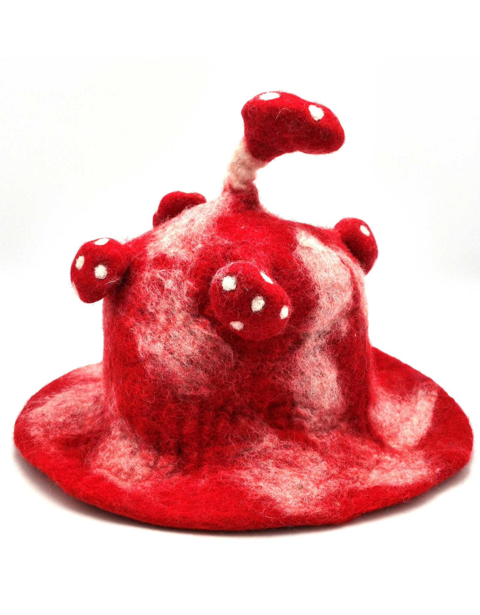 Trukado Miscellaneous - Vilten hoed - Sauna muts Paddenstoel Rood-wit