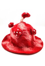 Trukado Miscellaneous - Felt hat - Sauna cap "Mushroom" Red-white