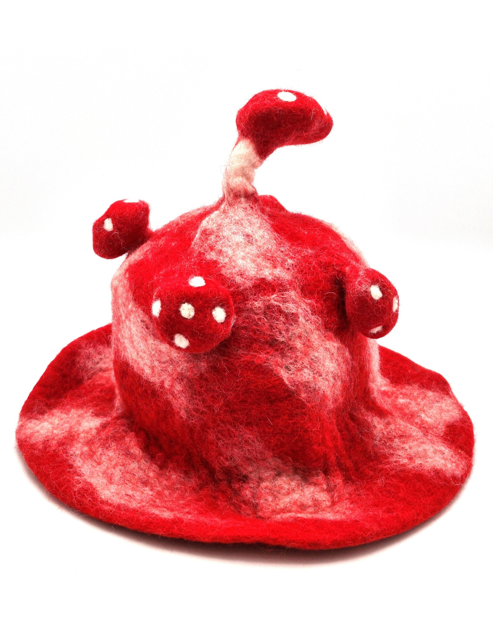 Trukado Miscellaneous - Felt hat - Sauna cap "Mushroom" Red-white