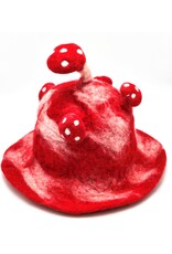 Trukado Miscellaneous - Felt hat - Sauna cap "Mushroom" Red-white