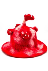 Trukado Miscellaneous - Felt hat - Sauna cap "Mushroom" Red-white