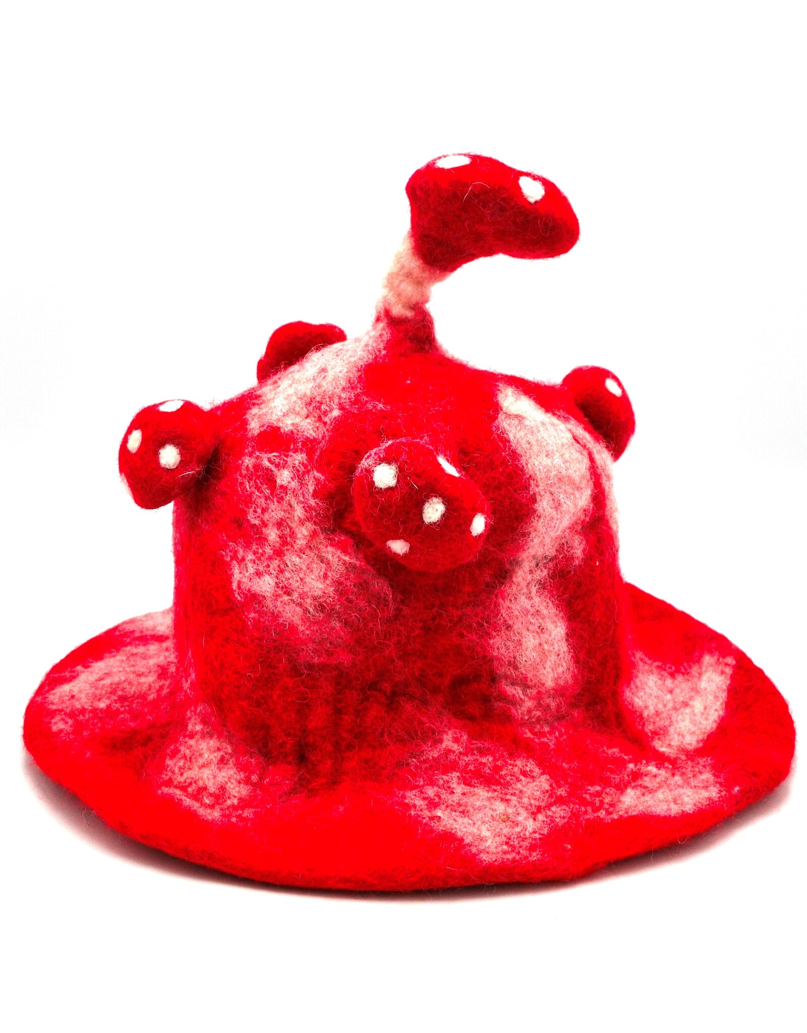 Trukado Miscellaneous - Vilten hoed - Sauna muts Paddenstoel Rood-wit