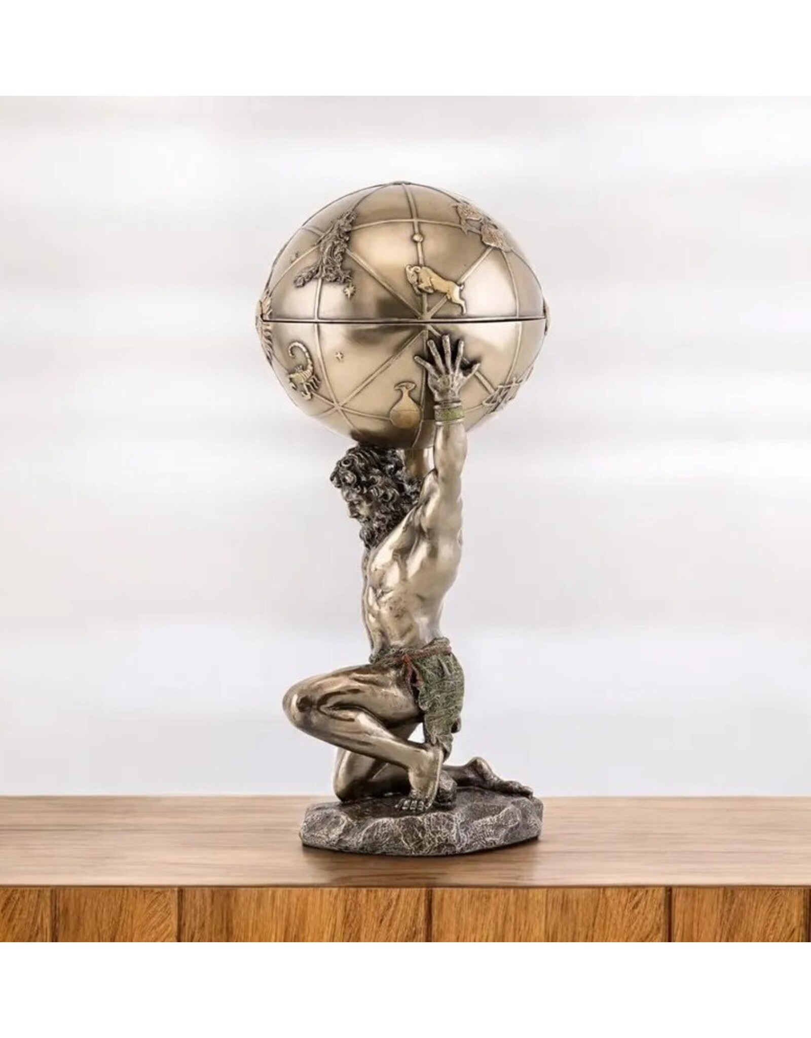 Veronese Design Veronerse Design - Greek Titan Atlas with Celestial as storage box 27cm