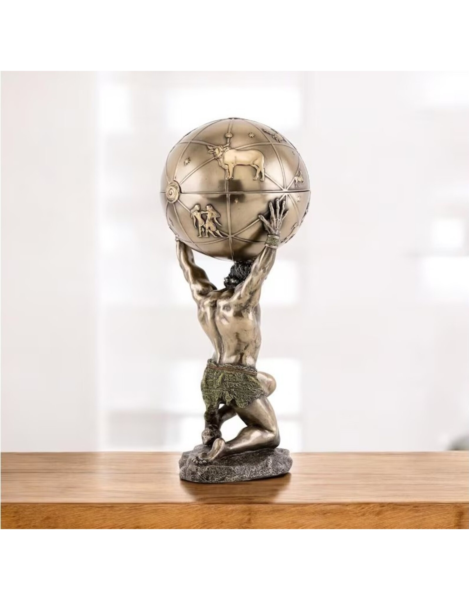 Veronese Design Veronerse Design - Greek Titan Atlas with Celestial as storage box 27cm