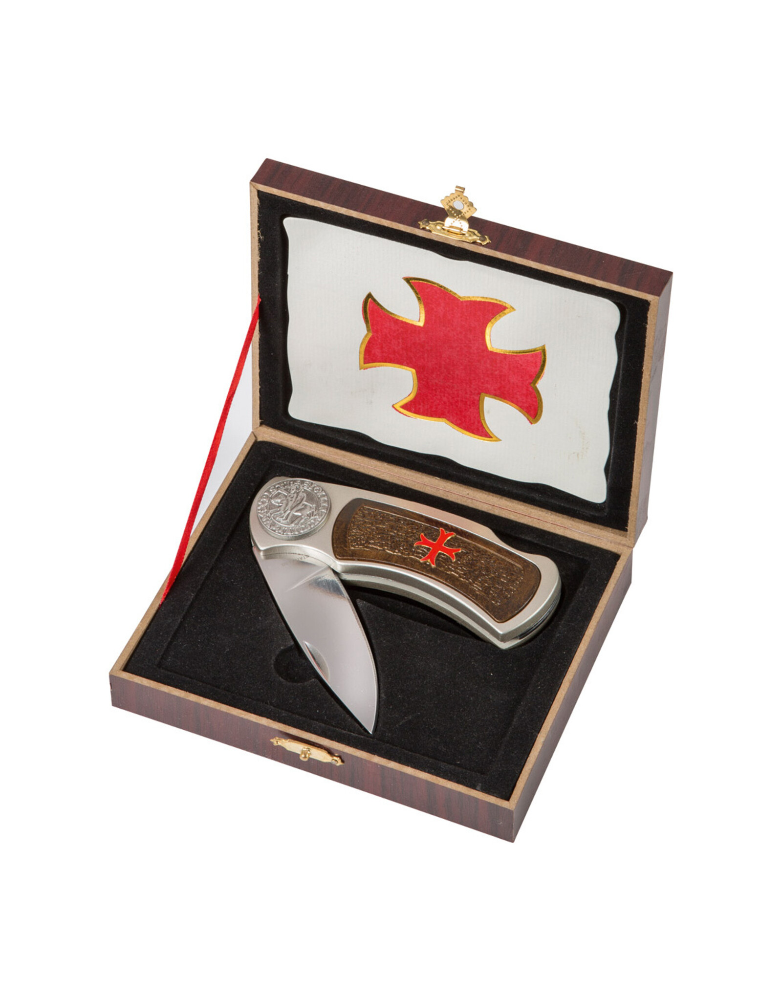 VG Miscellaneous - Zakmes “Tempelier Kruis” in houten geschenkdoos