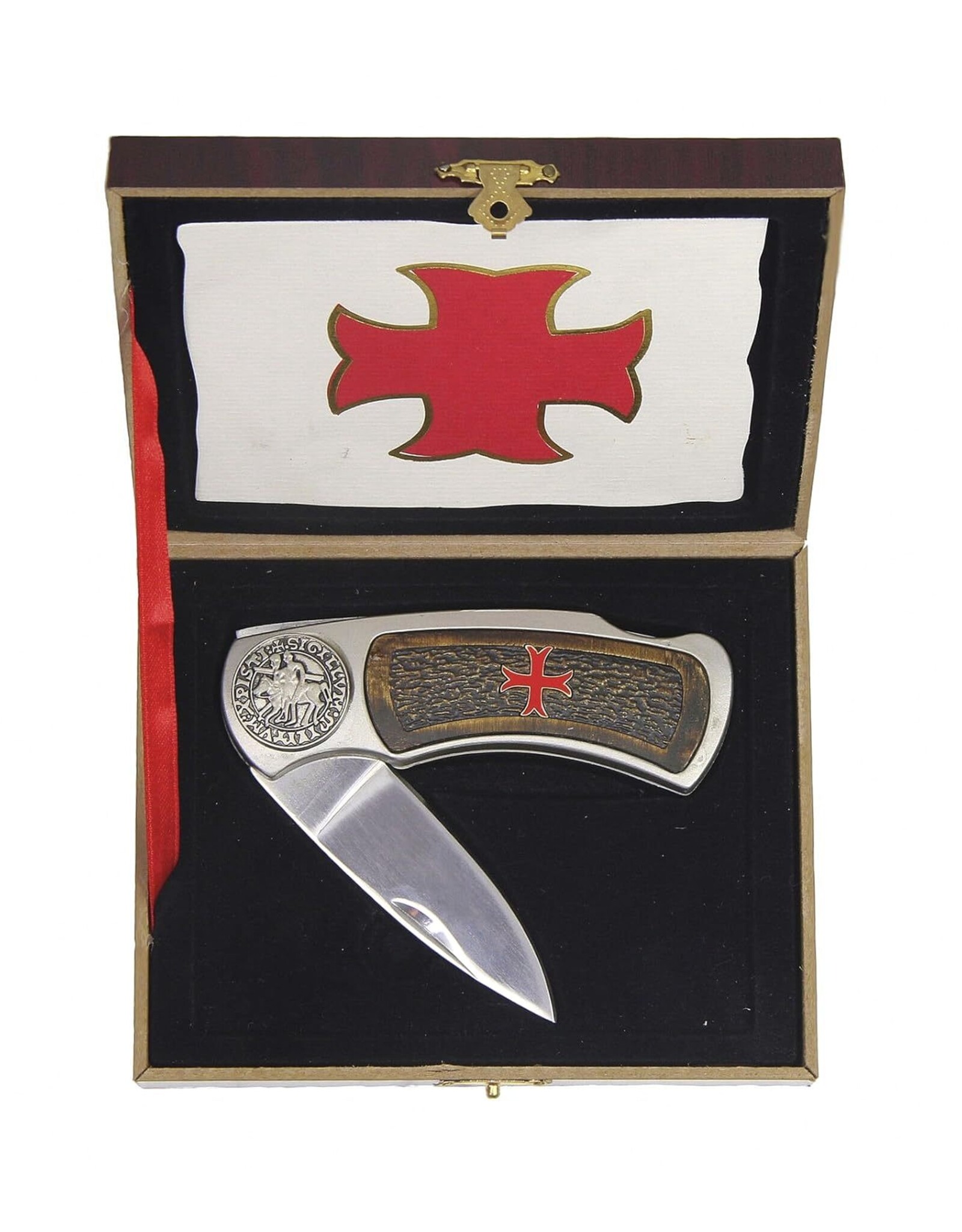 VG Miscellaneous - Zakmes “Tempelier Kruis” in houten geschenkdoos