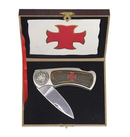 VG Zakmes “Tempelier Kruis” in houten geschenkdoos