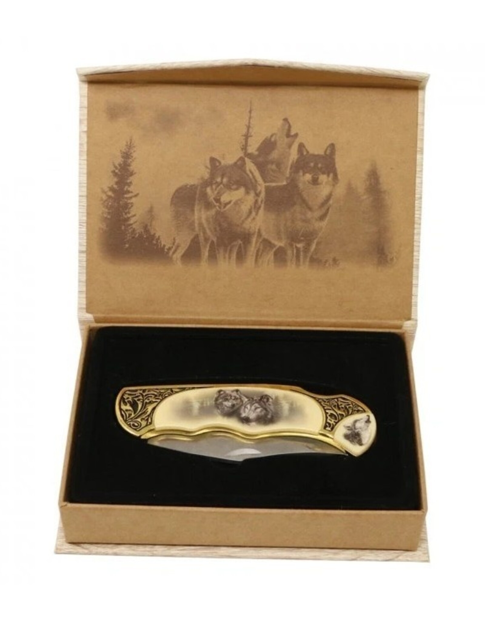 VG Miscellaneous - Western Pocket Knife ‘Wolf’  in a gift box
