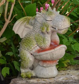 VG Tuindraak "The Thinker" -  Draak en Paddenstoel 24cm