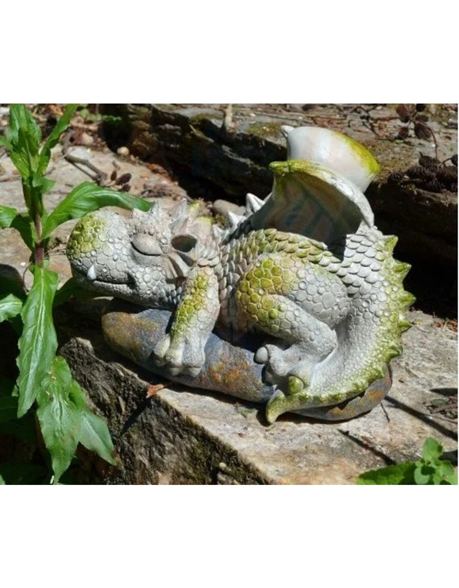 VG Giftware & Lifestyle - Garden Dragon ‘Siesta’ - Dragon Lying on the Rock 25cm