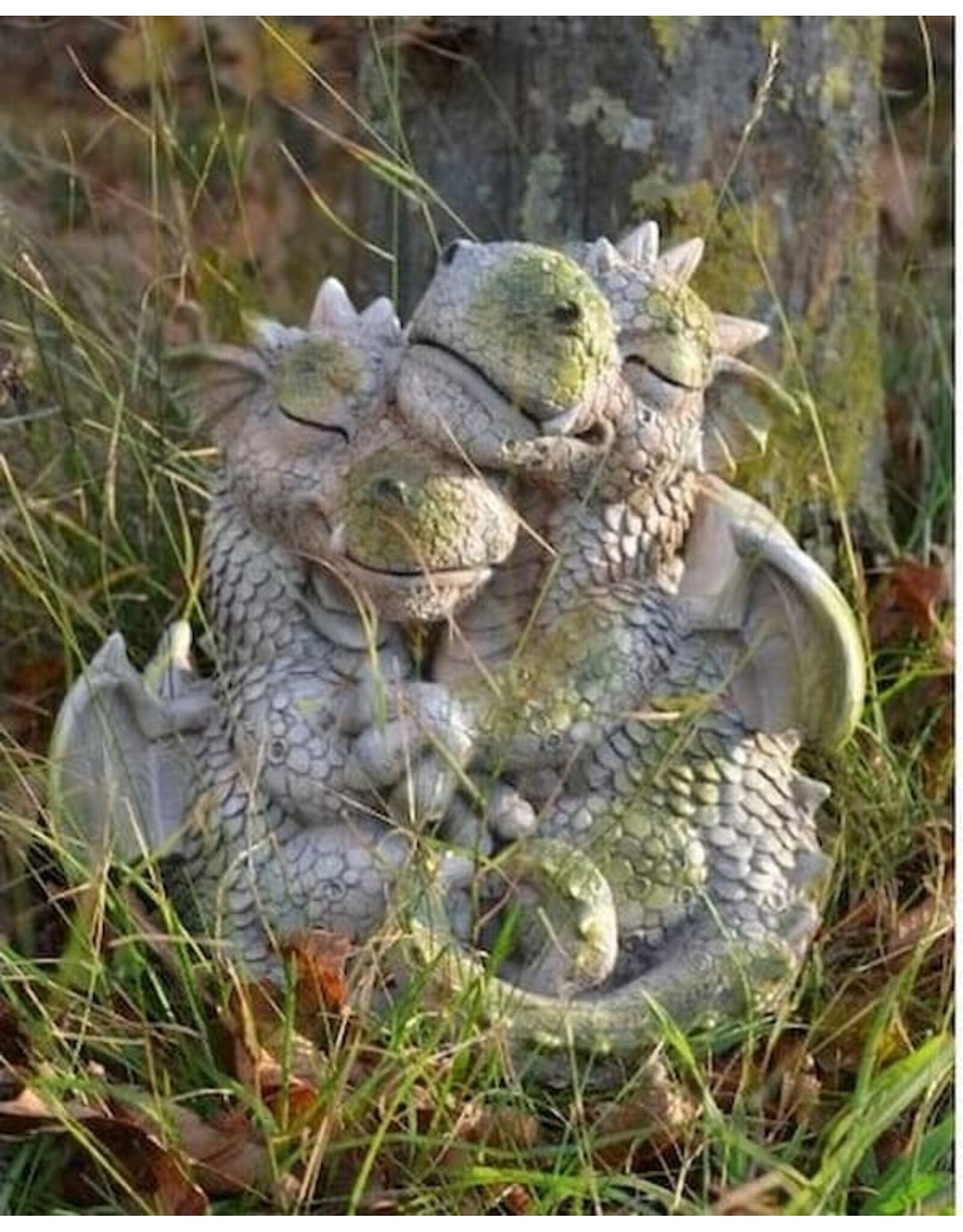 VG Giftware & Lifestyle - Tuindraak "I Love You" - Twee Draakjes Knuffelend 22cm