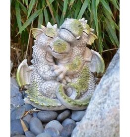 VG Tuindraak "I Love You" - Twee Draakjes Knuffelend 22cm