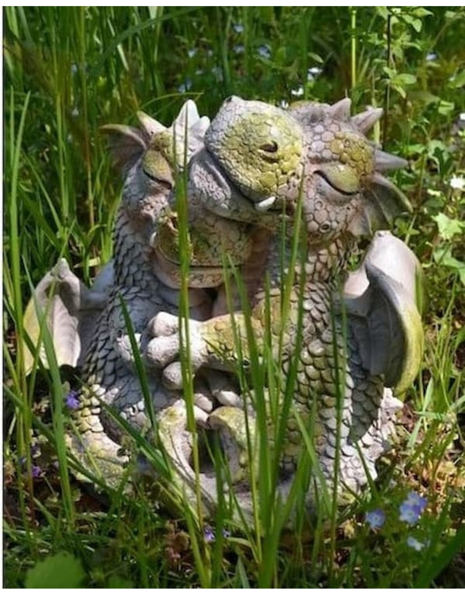 VG Giftware & Lifestyle - Tuindraak "I Love You" - Twee Draakjes Knuffelend 22cm