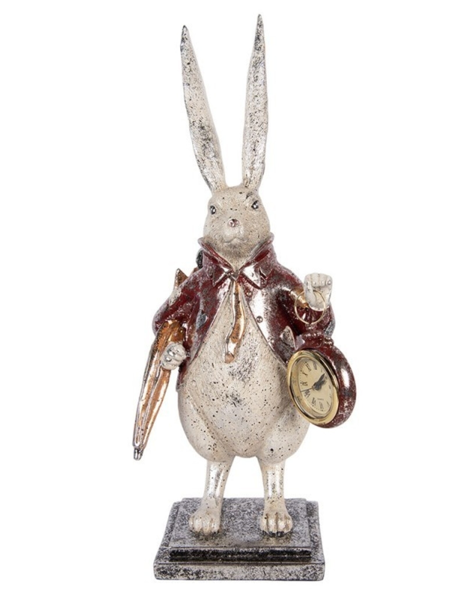 C&E Giftware Figurines Collectables - Rabbit with Clock and Umbrella figurine 38 cm
