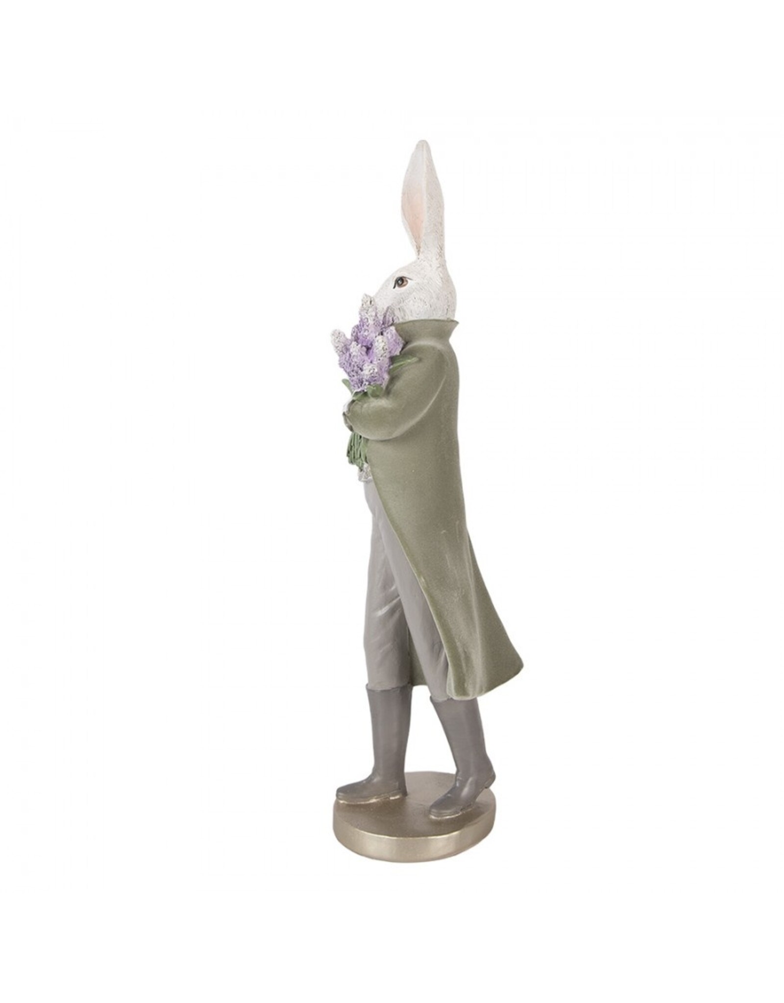 C&E Giftware Figurines Collectables - Rabbit in Long Coat with Flowers Figurine 53cm