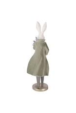 C&E Giftware Beelden Collectables - Konijn in Lange Jas met Bloemen beeldje 53cm