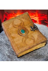 JM Handicrafts Miscellaneous - Antique Triple Moon Goddess Leren Notitieboek 20,5x15,5cm