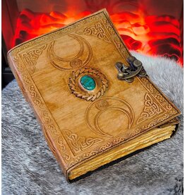 JM Handicrafts Antique Triple Moon Goddess Leren Notitieboek 20,5x15,5cm