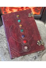 MITHD Miscellaneous - Leren Dagboek Zeven Chakra's met dubbele slot (large)