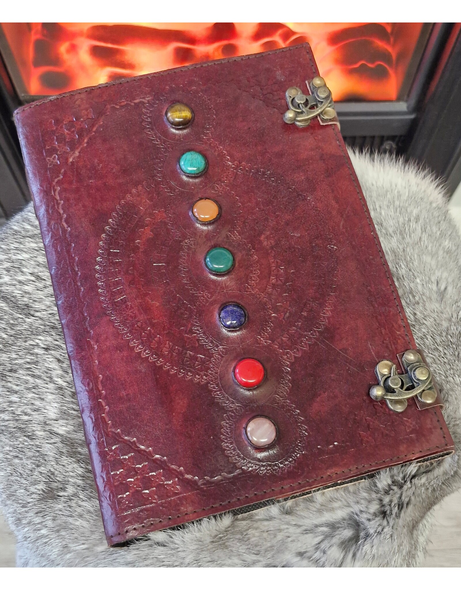 MITHD Miscellaneous -  Leather Journal Seven Chakras with double lock (large)