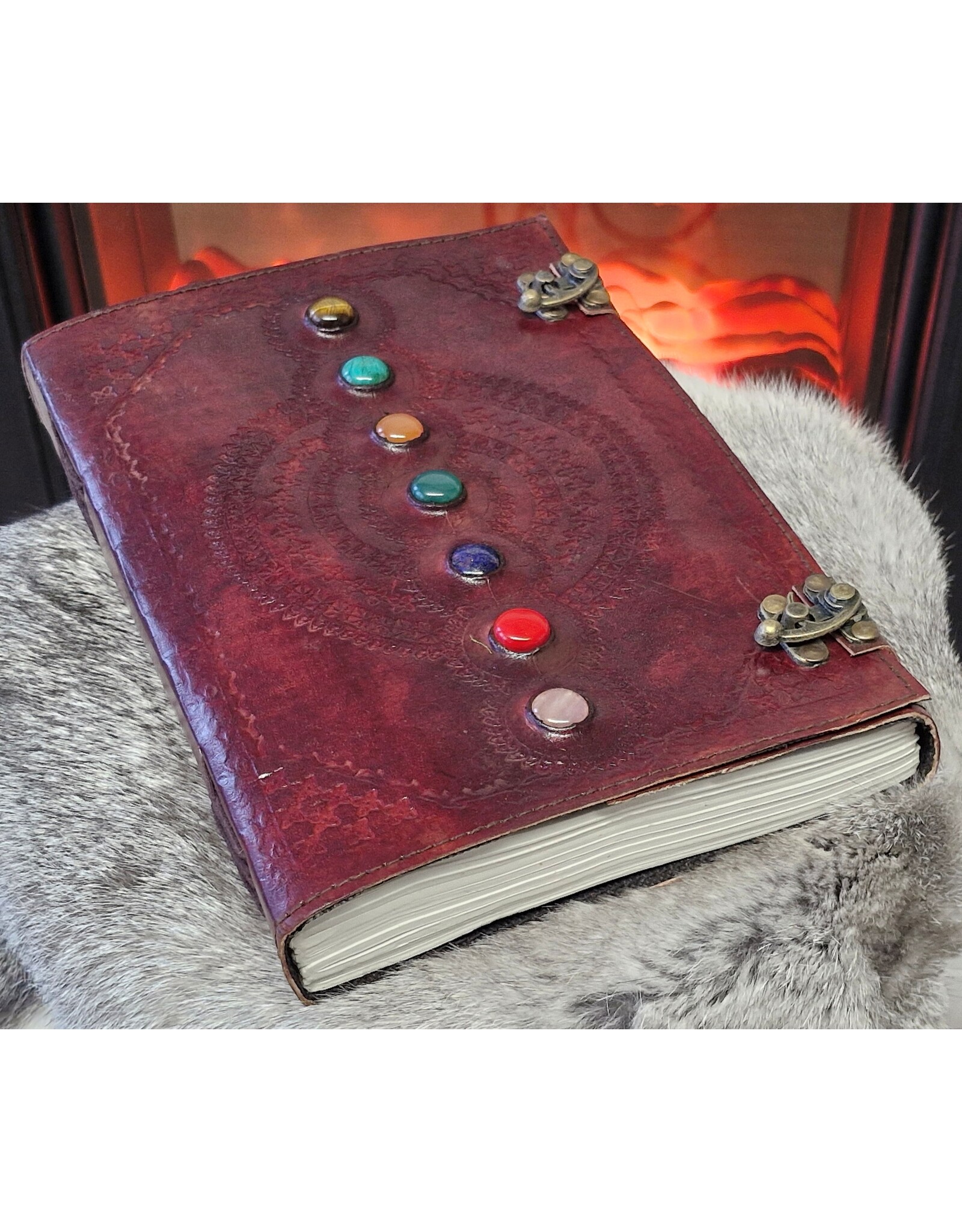 MITHD Miscellaneous -  Leather Journal Seven Chakras with double lock (large)