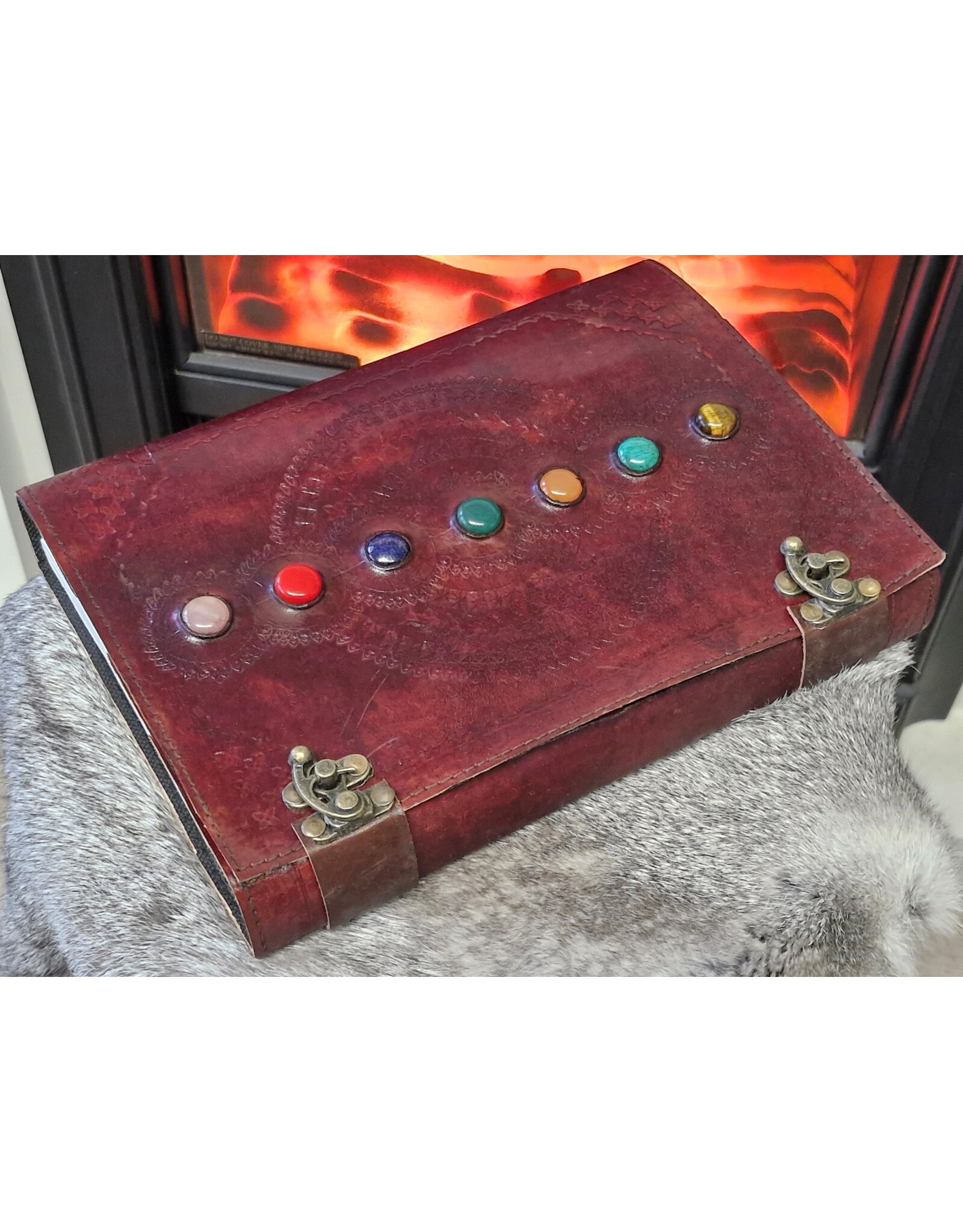 MITHD Miscellaneous -  Leather Journal Seven Chakras with double lock (large)