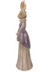 C&E Giftware Beelden Collectables - Konijn Vrouwtje in Hoge Hoed en Lange Jurk - 48cm