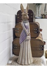 C&E Giftware Figurines Collectables -  Rabbit Lady withTop Hat and Long Dress - 48cm