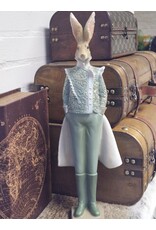 C&E Giftware Figurines Collectables - Rabbit in Green Victorian Coat 44cm