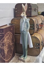 C&E Giftware Beelden Collectables  - Konijn in Groene Victoriaanse Jas 44cm
