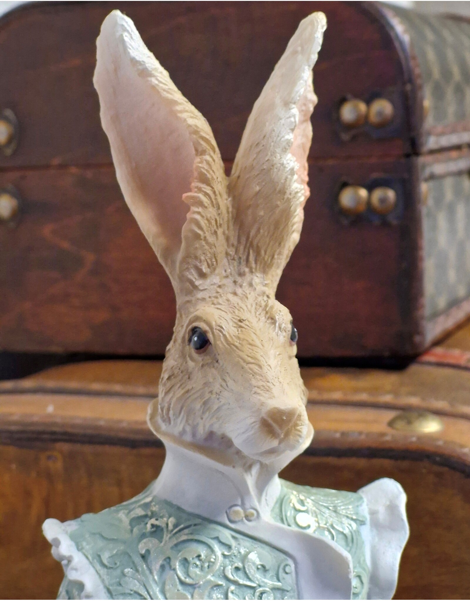 C&E Giftware Figurines Collectables - Rabbit in Green Victorian Coat 44cm