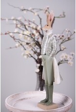 C&E Giftware Beelden Collectables  - Konijn in Groene Victoriaanse Jas 44cm
