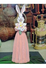 C&E Giftware Figurines Collectables -  Rabbit Female in Long Dress with Flowers Figurine 53cm