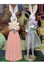 C&E Giftware Figurines Collectables -  Rabbit Female in Long Dress with Flowers Figurine 53cm