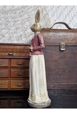 C&E Giftware Beelden Collectables -  Konijn Vrouwtje in Lange Jurk met Avondtasje 35cm