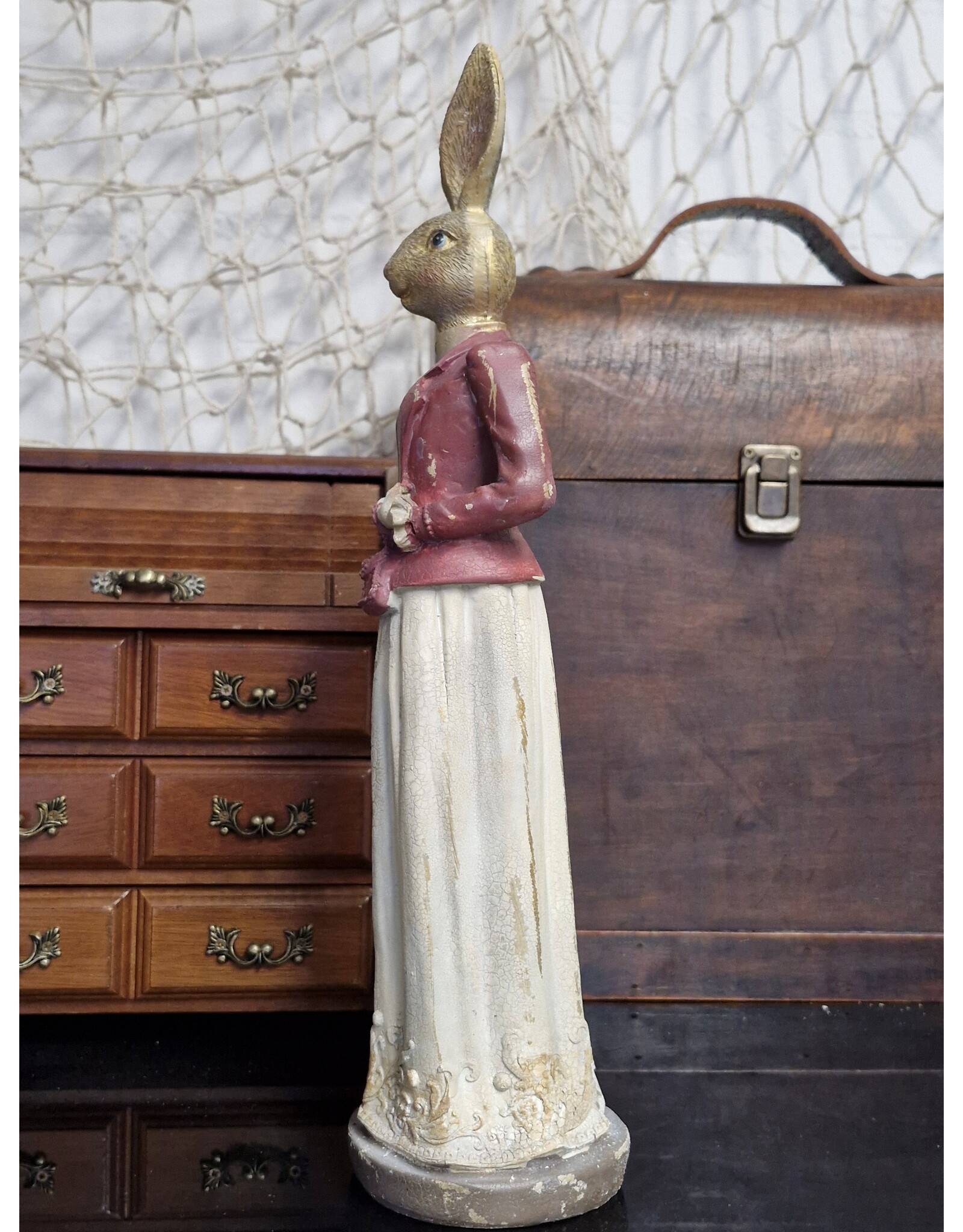 C&E Giftware Figurines Collectables -  Rabbit Female in Long Dress with Evening Bag 35cm